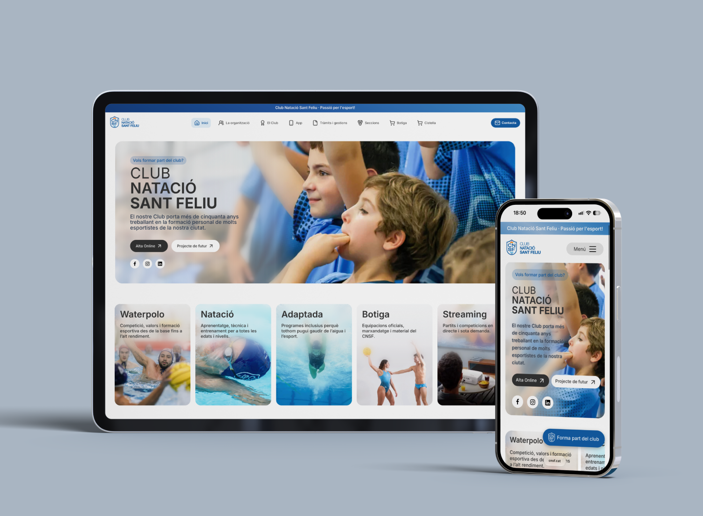 Web del Club Natació Sant Feliu