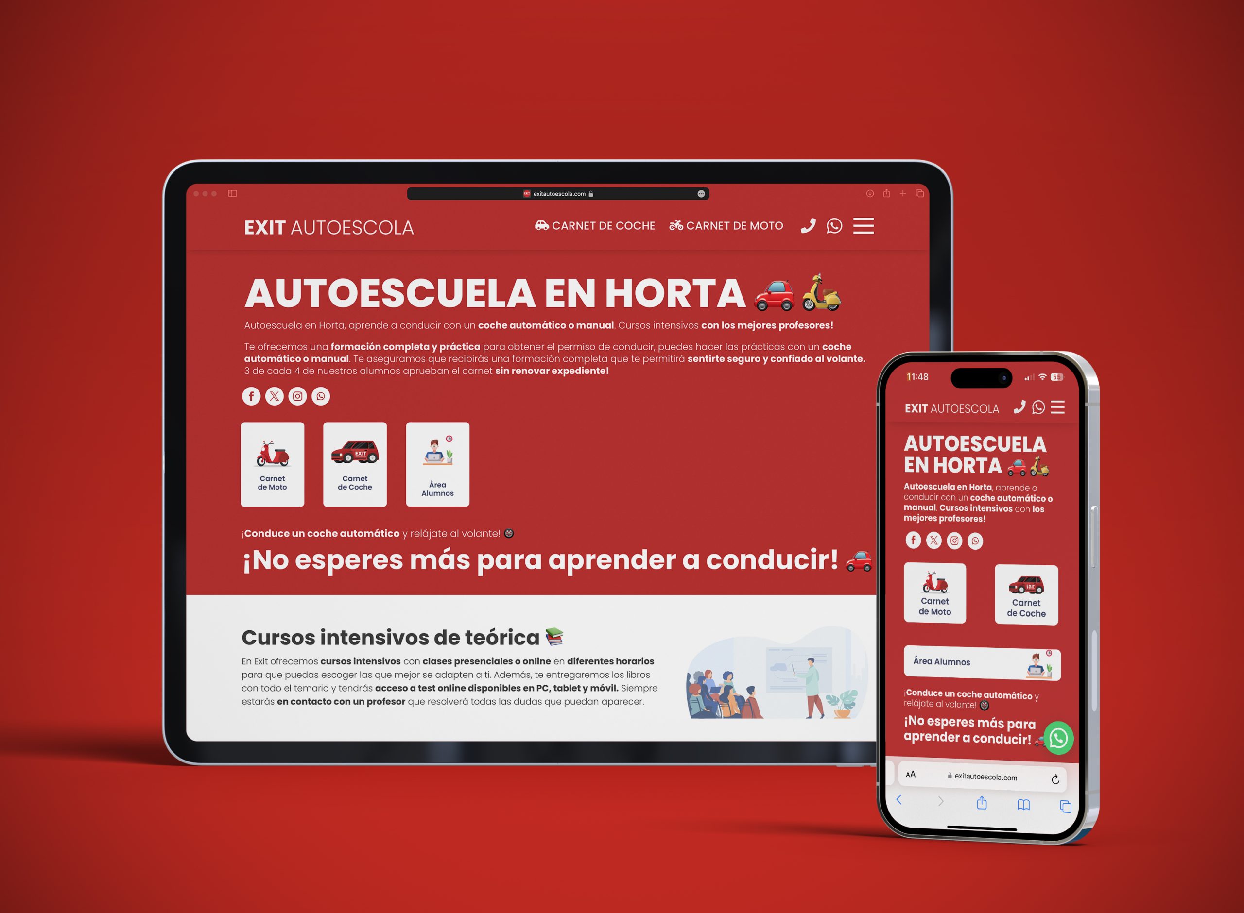 Web de Exit Autoescola